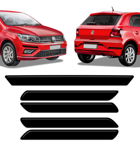 Adesivos Protetor Para-choque Carro Universal Resinado Preto