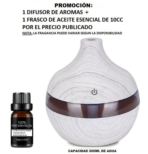 Imagen 1 de 4 de Humidificador Atomizador Difusor De Aroma Con 7 Luces Led
