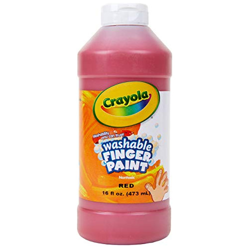 Lavable Finger Paint, 16 Oz., Rojo.