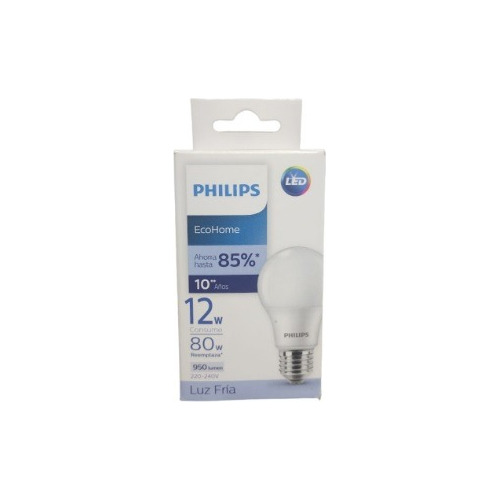 Pack 10 Ampolletas Philips E27 Ecohome 12w Luz Fria