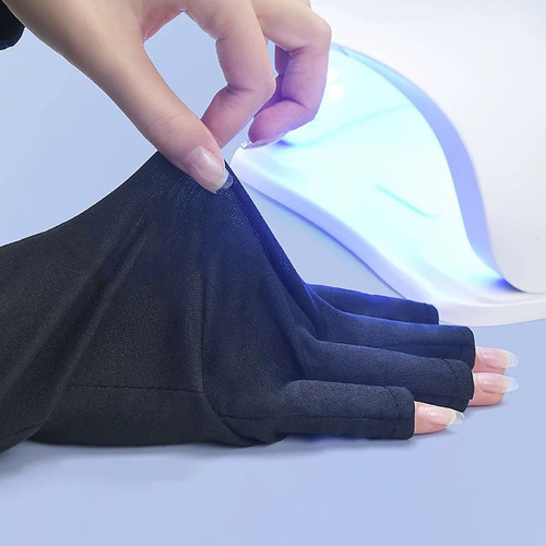 2 Pares De Prácticos Guantes Con Protección Uv Para Manicura