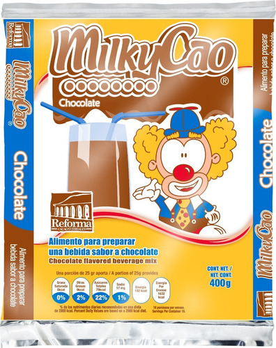 Milkycao® 400 G Chocolate Tabasco (paquete Con 10 Pzas)