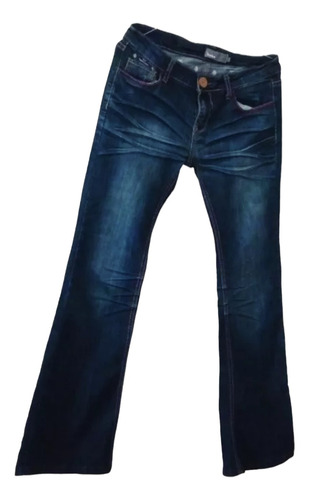 Pantalón De Jeans Talle S Con Bordado En Los Bolsillos Y Esp