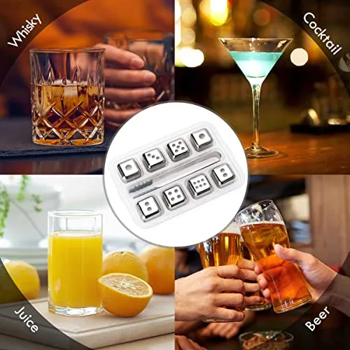 Set Whiskey Stones, Dados Reutilizables De Acero Inoxidable,