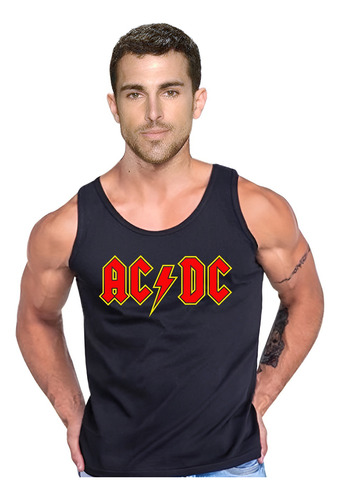 Polera Diseño Acdc Musculosa Tank Gym Life Gladiador