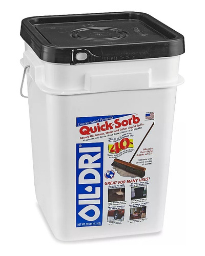 1 Cubeta Oil-dri Quick Sorb 9k Absorbe Derrames