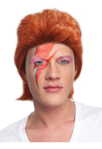 Peluca Rockero Rockera 70's 70s David Bowie Damas Adultos A