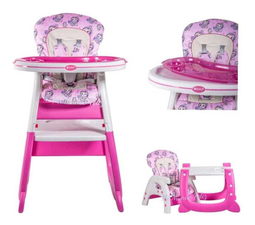 Silla De Comer Para Bebe Ebaby Original 3 En 1 Mesa Carpeta