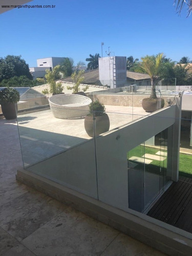 Imagem 6 de 20 de Linda Mansão Em Busca Vida, Com 6 Suítes, Terreno Enorme, Cozinha Em Corian, Armários Planejados, Condomínio De Luxo Na Linha Verde, Camaçari - Bahia - Ca00212 - 69220040