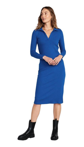 Vestido Mujer Old Navy Polo Midi Azul