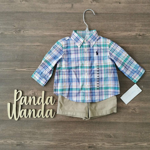 Conjunto Ralph Lauren Niño Camisa Y Short Bebé 