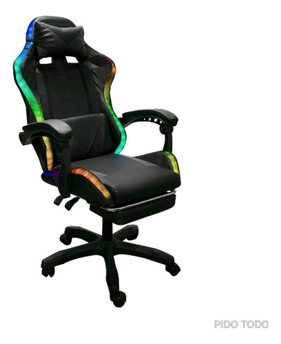 Silla de escritorio Titano SGCRPLED01BL gamer ergonómica  negra con tapizado de pvc