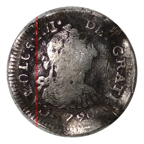 Moneda 1/2 Real 1790 Mexico Colonia Española Carlos Iv Plata