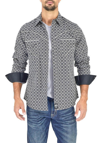 Camisa Vaquera Wrangler Hombre Manga Larga 78m