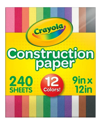 Papel De Construcción Crayola -10 Colores Surtidos 240 Hojas