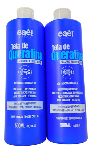  Kit Shampoo E Balsamo 2x500ml Reconstrutor Teia De Queratina