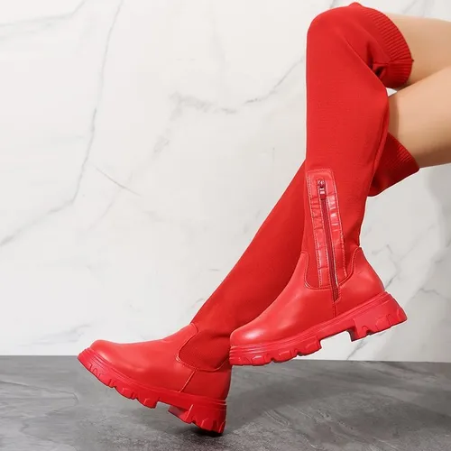 Botas Altas El sticas Para Mujer Por Encima La Rodilla 2023