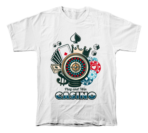 Camiseta Algodón Peinado Estampado De Juego De Poker, Póquer