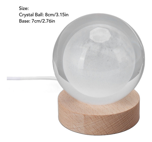 Lámpara De 3d De Bola De Cristal Noche Led Led