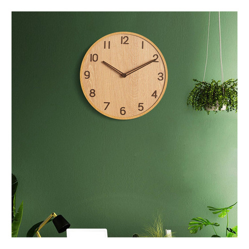 Reloj De Pared Nórdico De Madera Silent Art