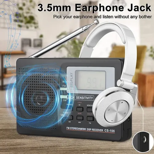 Receptor De Banda Completa De Rádio Fm/am/sw/lw/sound ,,zx | Frete