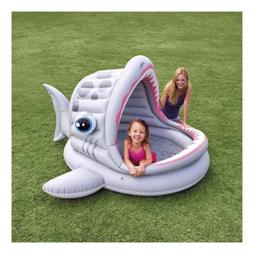 Imagen 2 de 2 de Pileta inflable tiburón Intex 57120 121L gris