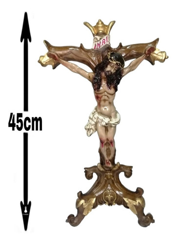 Cristo Tripié, Crucifijo, Cristo Del Veneno 45cm.  Resina