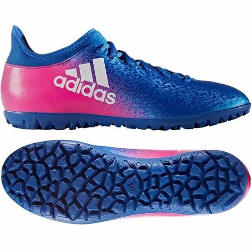 Botines adidas X 16.3 Tf Cesped Artificial Azul C/fucsia | Envío gratis
