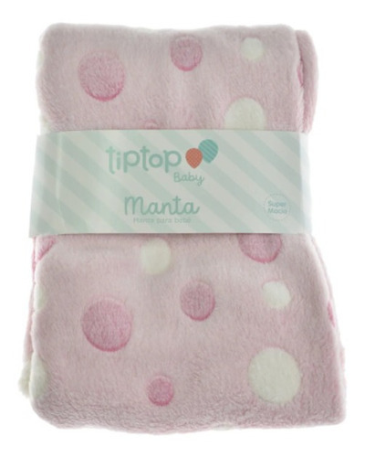 Manta Para Bebê Antialérgico Microfibra Super Macia Tip Top Cor Rosa