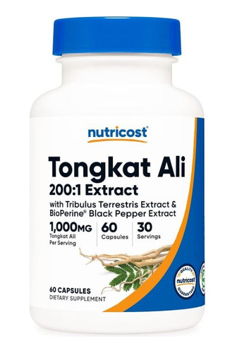 Original Nutricost Tongkat Ali 1000 Mg 60cap 30 Ser 200:1