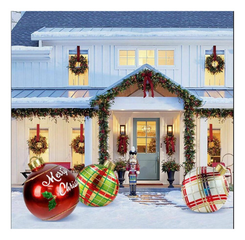 - Conjunto Esferas Navidenas Gigantes, Inflables, Exterior,