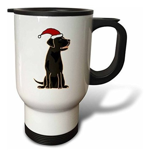 3drose - Taza De Viaje Con Lindo Labrador Negro Con Sombrero