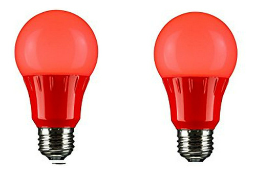 Pack De 2 Bombillas Led Rojas  80148 A19 3w, Base Mediana 12