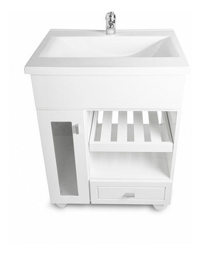 Imagen 8 de 10 de Vanitory Laqueado Puerta 60cm + Bacha Pura + Griferia