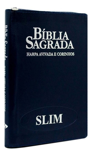 Bíblia Sagrada Rc Slim Com Harpa E Corinhos Média Capa Zíper Azul: Bíblia Sagrada Rc Slim Com Harpa E Corinhos Média Azul Capa Zíper, De #n/a. Série 1 Editora Ebenezer, Capa Mole Em Português, 2022