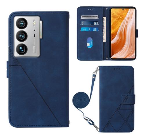 /-funda Tipo Cartera De Piel Sintética Suave Con Tapa Y Correa Larga, Compatible Con Zte Axon 40 Ultra, Protección Total