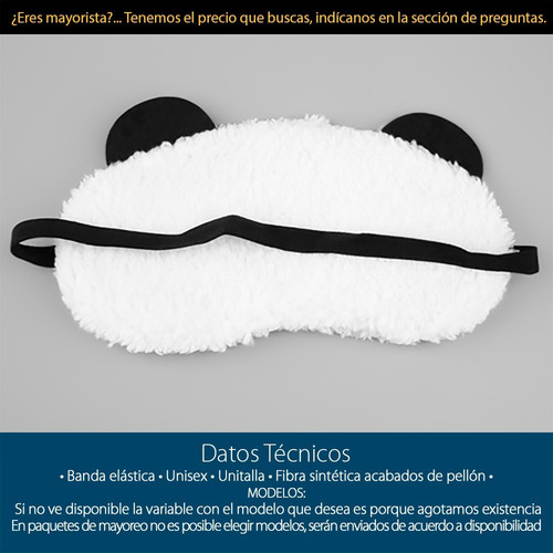 3 Pz Antifaz Panda Dormir Siesta Viaje Descanso Máscara Ojos