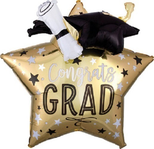 Globo De Graduacion Congrats Grad Estrella Birrete Diploma
