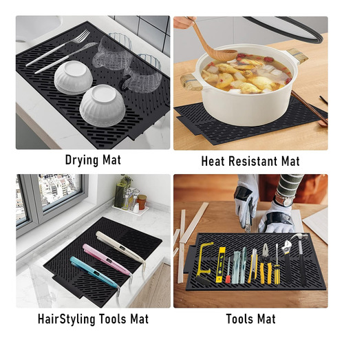 Tapete De Silicona Para Secar Platos Iartker Con Borde De...
