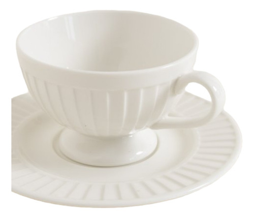 Taza Y Plato Drape Porcelana 180 Ml X6