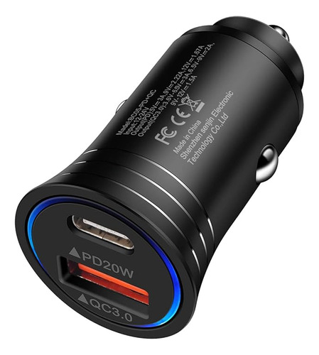 Cargador De Coche Usb C Adaptador De Carga Rapida De 38 W Pd