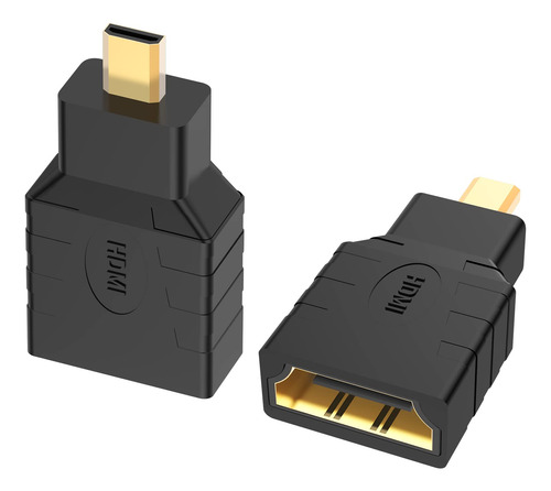 J&d - Adaptador De Micro Hdmi A Hdmi (2 Unidades, Conectores