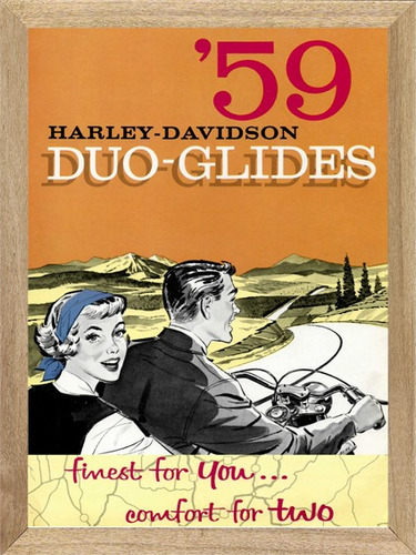 Harley Davidson 1959, Cuadro, Moto, Publicidad       P296