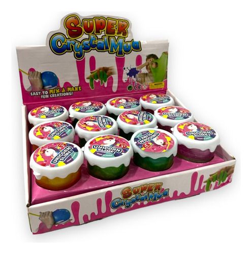 Pack 12 Slime Unicornio 3 Colores Souvenir Cumple