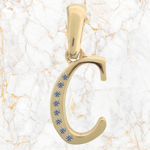 Dije Inicial Letra C Oro 14k Tamaño 2cm