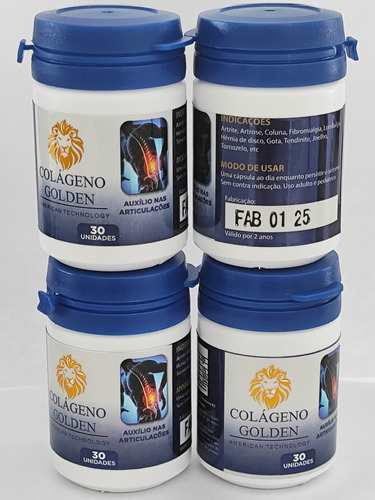 Colágeno Golden Kit Com 4 Frascos De 30 Cápsulas