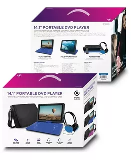 Reproductor De Dvd Portatil, Audifonos, Bolso Pantalla 35 Cm