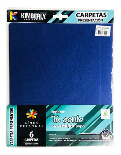 Pack 6 Carpetas Presentación Tamaño Carta - Blanca Azul