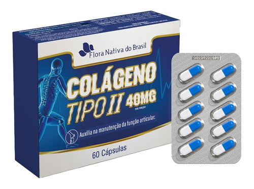 Colágeno Tipo 2 Blister 400mg 60 Caps - Flora Nativa Sabor Sem sabor