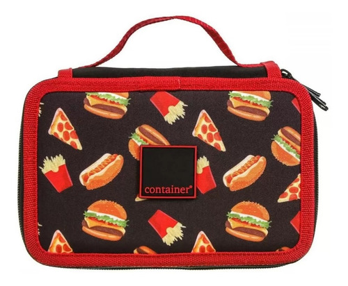 Estojo Box Container Fashion Fast Food - Dermiwil Cor Preto